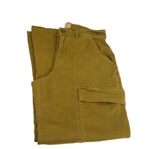Thread & Supply Mustard Yellow Wide Leg Cargo Pants High Rise Utility Trousers